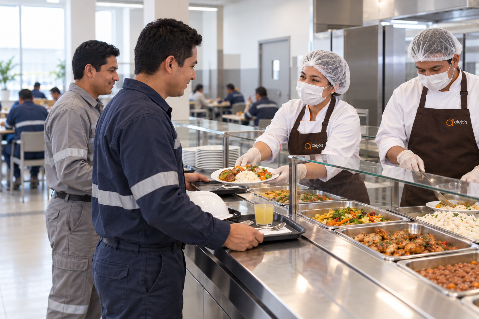 Atención referencial en una línea de comedor empresarial